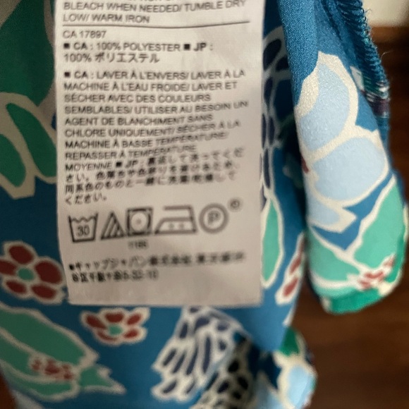 Banana Republic Large Floral Tropical 3/4 sleeve Split back flowy top blouse - Picture 9 of 9